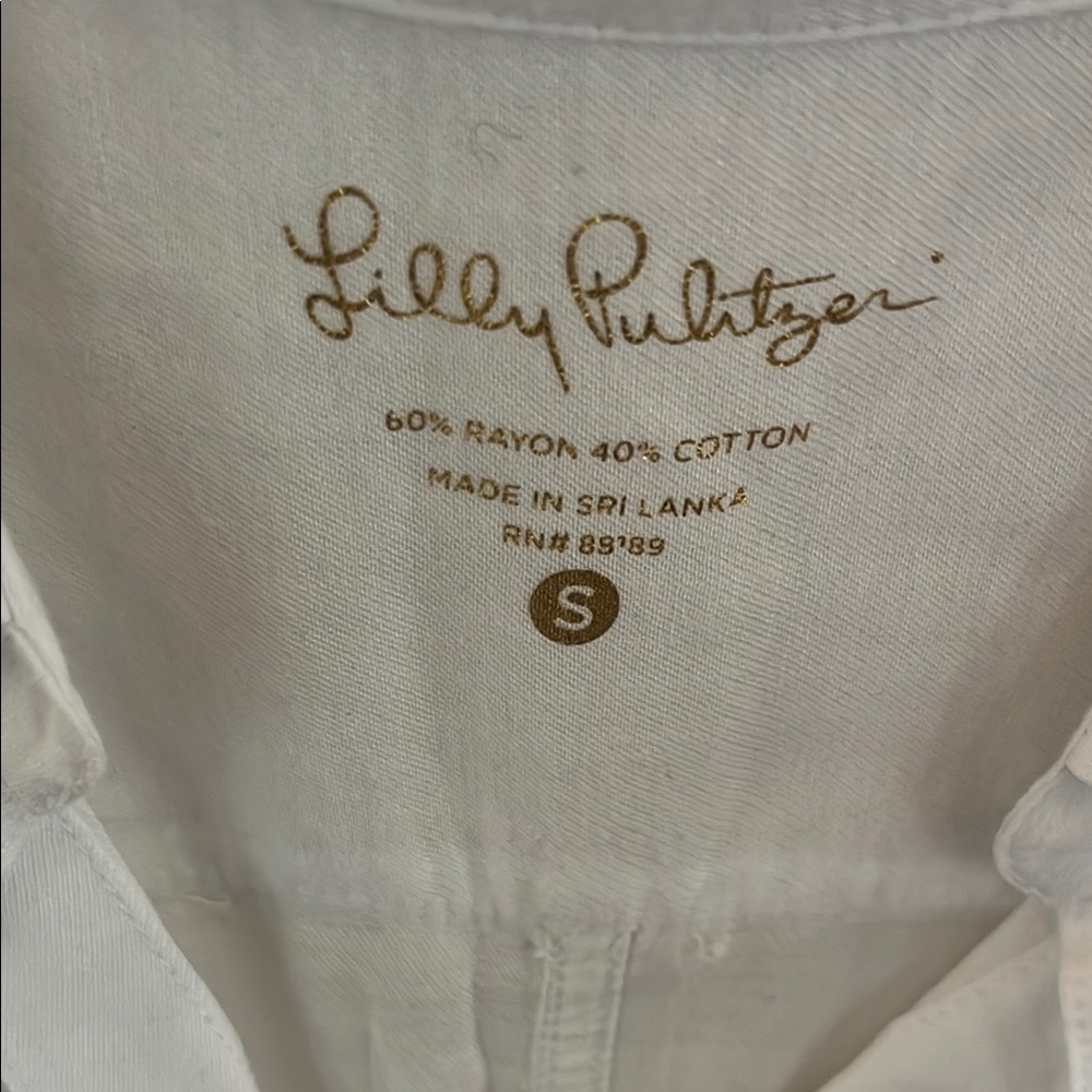 Lilly Pulitzer Lightweight White Button-Up Shirt - Picture 2 of 5